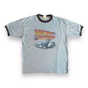 Vintage 90s Back to the Future Blue Ringer Thunder Creek T-Shirt XXL 2XL‎ Rare